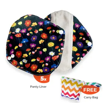 Topsy Daisy comfort set of reusable bamboo terry liners with a free carry bag